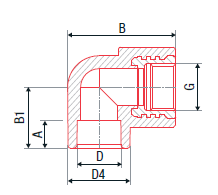 FV PPR elbow 90° with metal female thread
